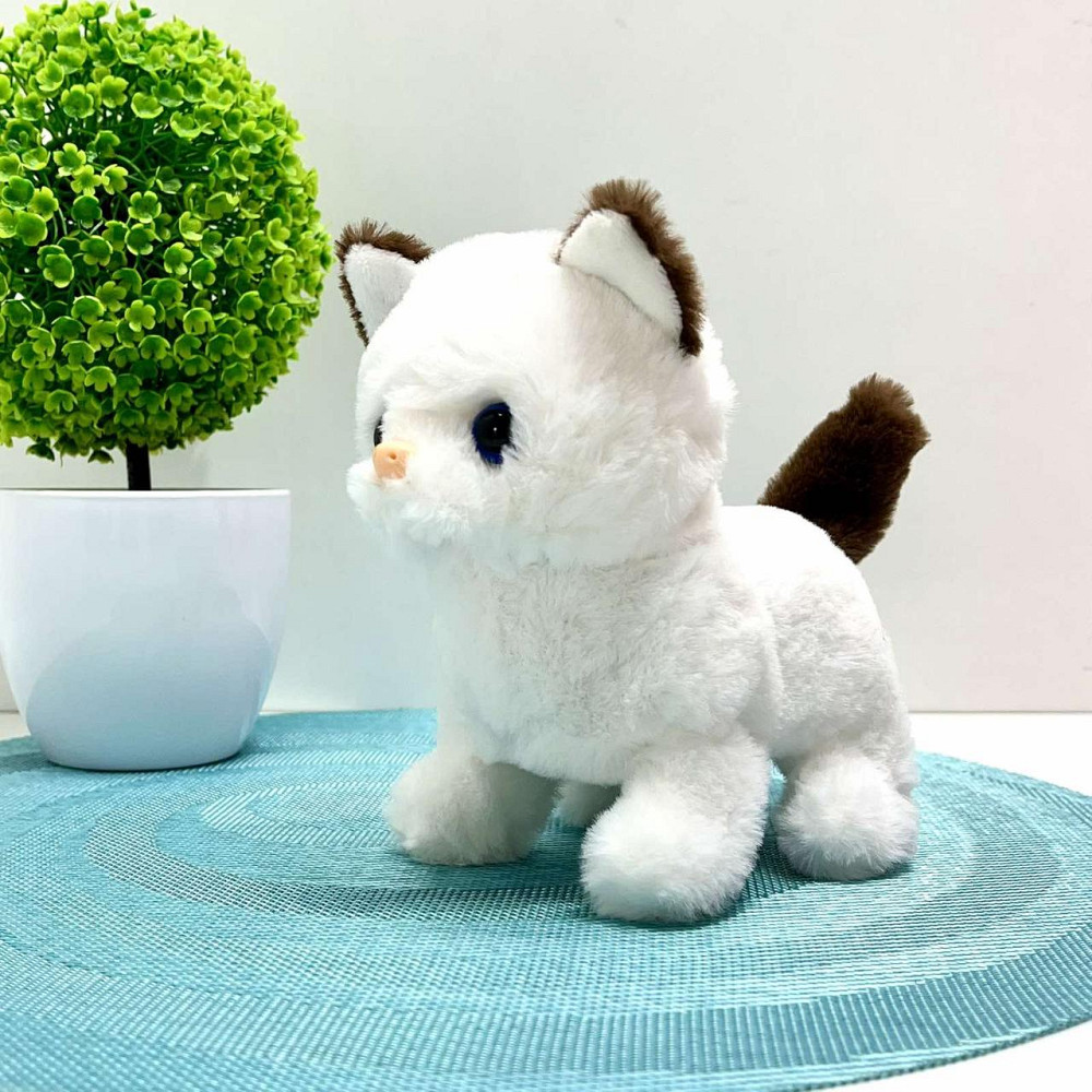 Кошеня інтерактивне ходить ворушить хвостиком у переносці Білий з коричневим (688-123A) Чернігів - фото 9