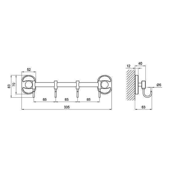 Держатель Lidz Oreo 0804 4 крючка LDORE0804CRM22175 Chrome Киев