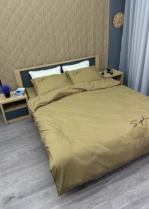 Комплект постільної білизни Сатин, Двоспальний 180х220 Шамуа (88-135) Київ - фото 4