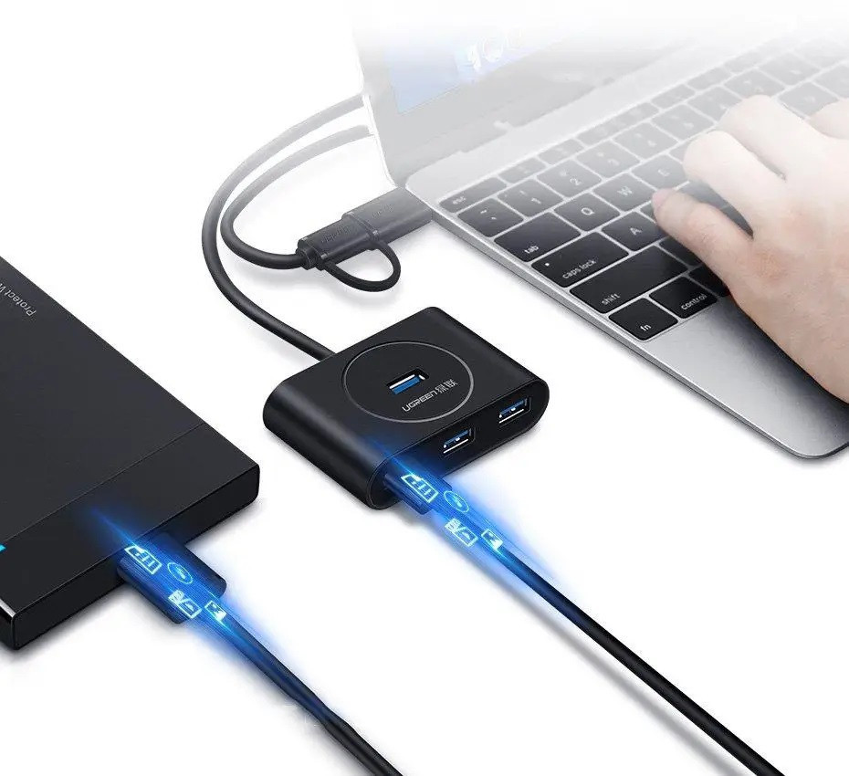 USB-хаб UGREEN USB 3.0 Hub  0.5m (Black) Киев - изображение 3