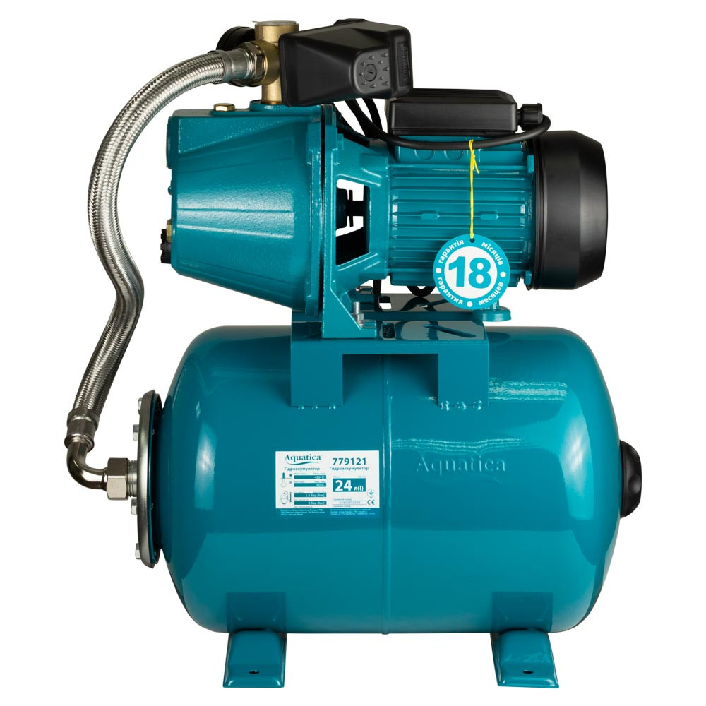 Aquatica Станция 1.1кВт Hmax 55м Qmax 60л/мин (самовсасывающий насос) 24л Украина AQUATICA JETa Коломыя - изображение 4