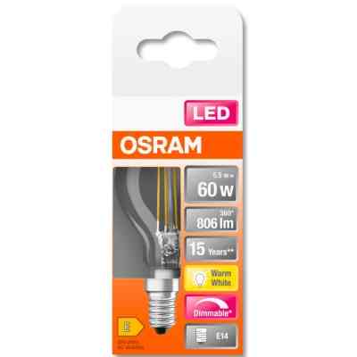 Лампочка Osram LED CL P60 DIM 6,5W/827 230V FIL E14 10x1 (4058075447875) Винница