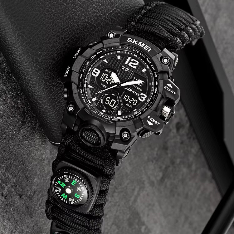 Часы наручные мужские SKMEI 1155BKBK PARACORD IF-80 Киев - изображение 5