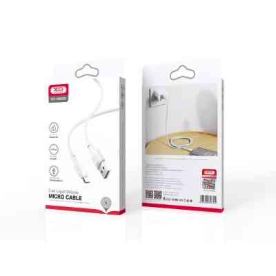 Дата кабель USB 2.0 AM to Micro 5P 1.0m 2.1A silicone white XO (NB208-M-WH) Винница