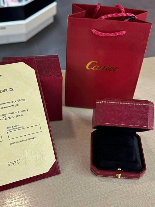 Роскошная упаковка Premium для кольца Cartier — бордовая коробочка с бархатом и золотым тиснением Одесса - изображение 8