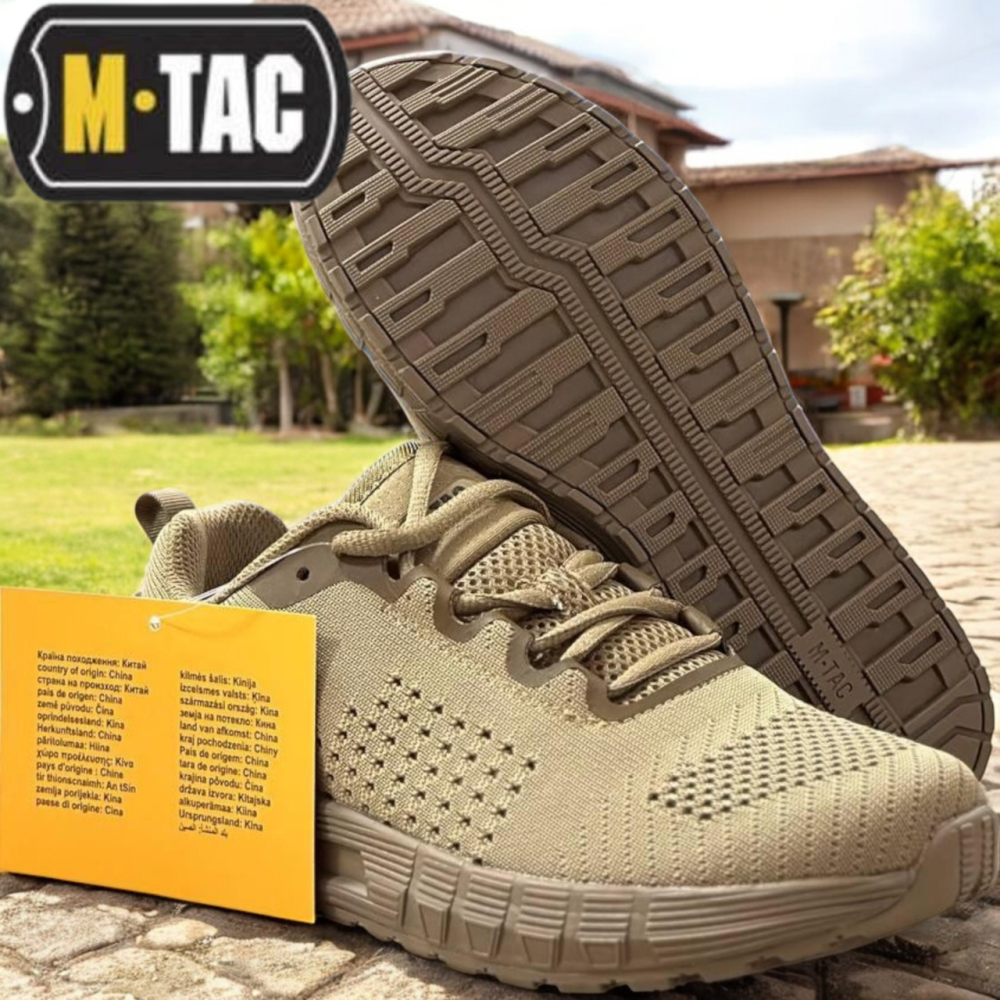 Військові тактичні кросівки M-TAC койот – чоловічі армійські літні демісезонні легкі кросівки для служби Львів - фото 1