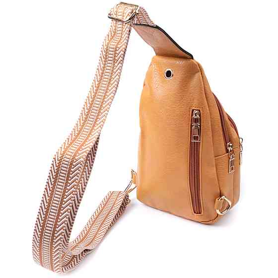 Яскрава жіноча сумка через плече з отвором для навушників з екошкіри Жовтий (Vintage) Київ