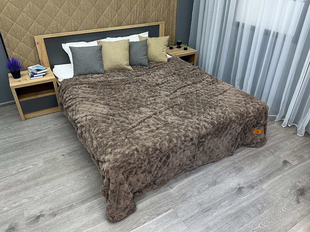 Плед-покрывало Шиншилла 215х215 см (+-5см) Какао (87-018) Киев - изображение 2