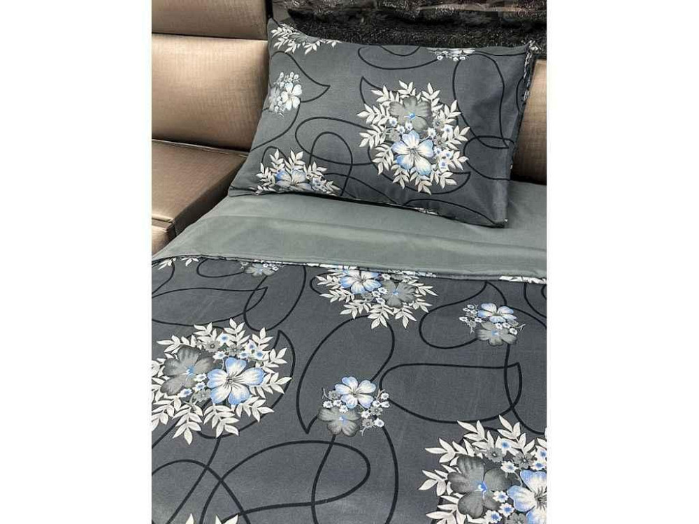Комплект постільної білизни 2-х сп Printed 10049-7 80г/м2 CLOSED 18-4005 Steel Gray (нав. 2шт 50*70) мікрофібра ТМ ARCLOUD Київ - фото 2