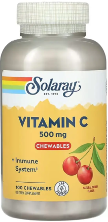 Витамин С Solaray Vitamin C 500mg 100 жев конфеты Киев