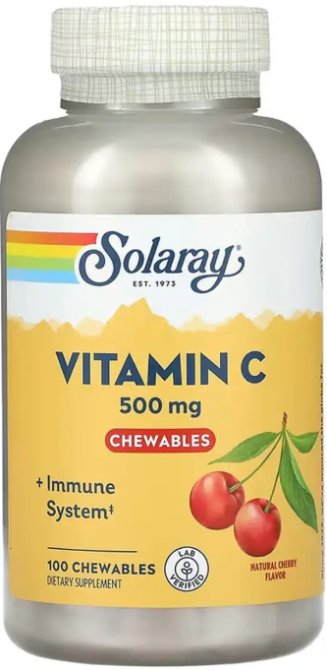 Витамин С Solaray Vitamin C 500mg 100 жев конфеты Киев - изображение 1