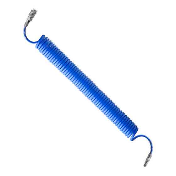 Шланг спіральний поліуретановий, 5,5×8 мм, 10 м, зі швидкороз'ємними з'єднаннями INTERTOOL PT-1707 Київ