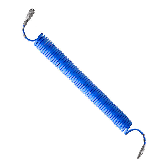 Шланг спіральний поліуретановий, 5,5×8 мм, 10 м, зі швидкороз'ємними з'єднаннями INTERTOOL PT-1707 Київ - фото 1