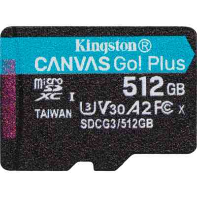 Карта пам&apos;яті Kingston 512GB microSDXC сlass 10 UHS-I U3 V30 A2 Canvas Go Plus G4 (SDCG4/512GBSP) Вінниця