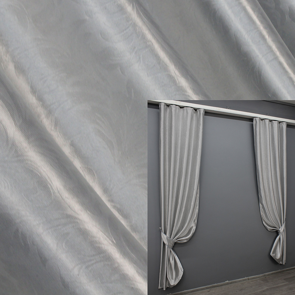 Комплект готовых штор VR-Textil Блэкаут № 172ш Серый с синим 100х250 см 2шт (31-665) Киев - изображение 1