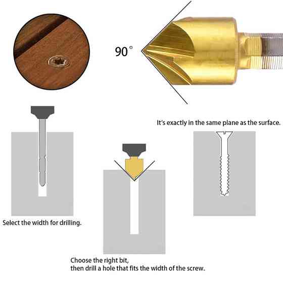 Набор зенковок 6 шт для дерева, пластика и металла Киев