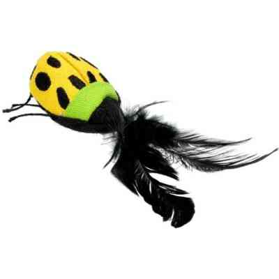 Игрушка для кошек Hippie Pet Жук с черными перьями 7.5 см (HIPCT2304039J) Винница
