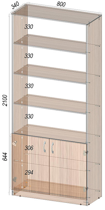 Тумба офісна ОС-2, Бетон, 800/340/2100 Львів - фото 2