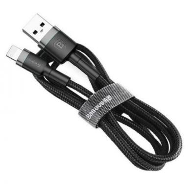 Дата кабель USB 2.0 AM to Lightning 1.0m Cafule 2.4A gray+black Baseus (CALKLF-BG1) Винница - изображение 1