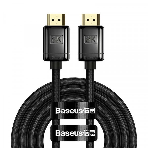 Кабель HDMI M - M, 2m, V2.1 8K, High Definition Series (Zinc alloy) WKGQ000101 Baseus Чорний (WKGQ000101) Київ - фото 1