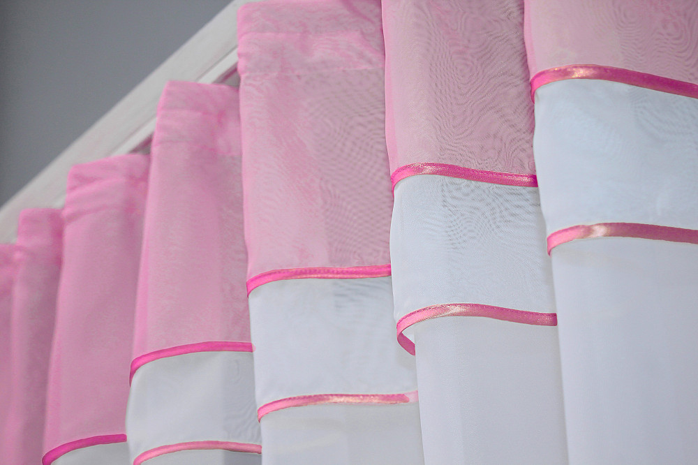 Кухонная гардина VR-Textil № 036к арка розовый с белым 280х170 см (50-363) Киев - изображение 3