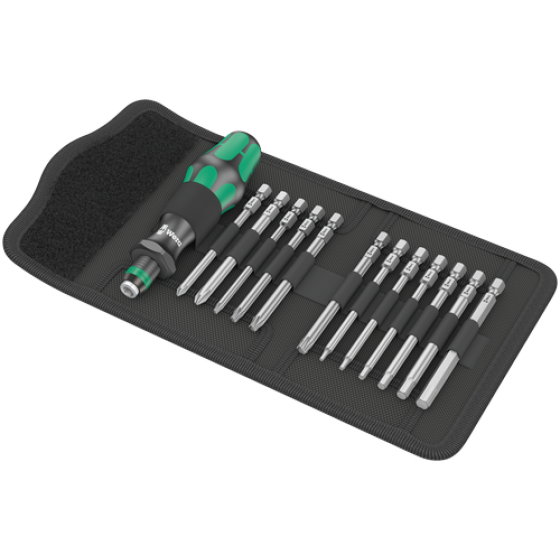 Трещоточна викрутка-бітотримач 1/4'' Wera 12-в-1 з подовженими бітами 89мм, 05004171001 Одеса