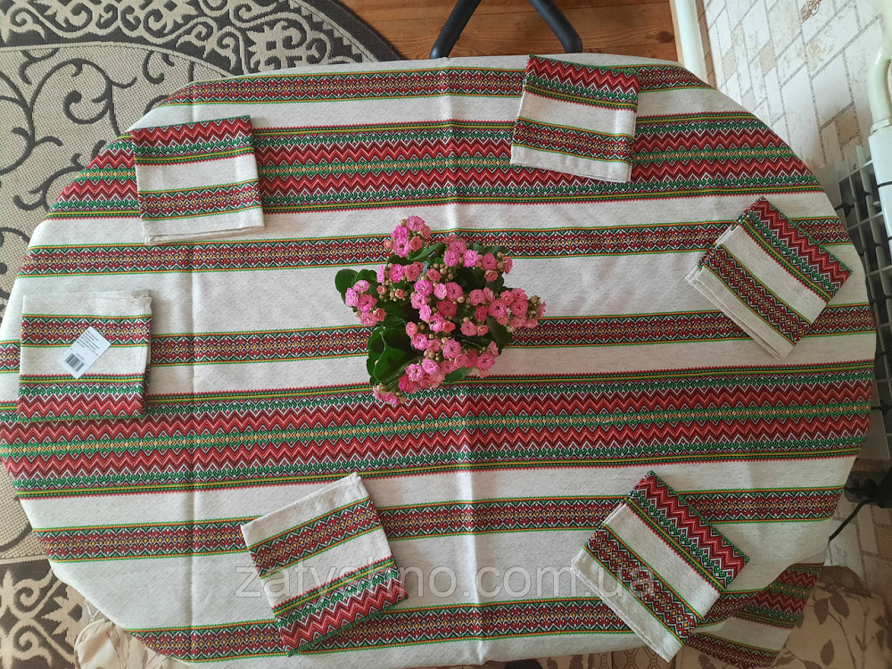 Вишита скатертина з серветками на великий стіл Київ - фото 7