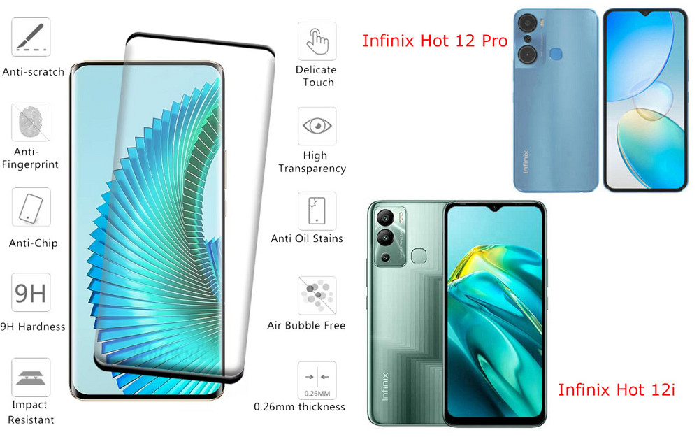 Захисне скло HyperGlass Pro для Infinix Hot 12 Pro, Hot 12i  – максимальна чутливість та захист Київ - фото 2