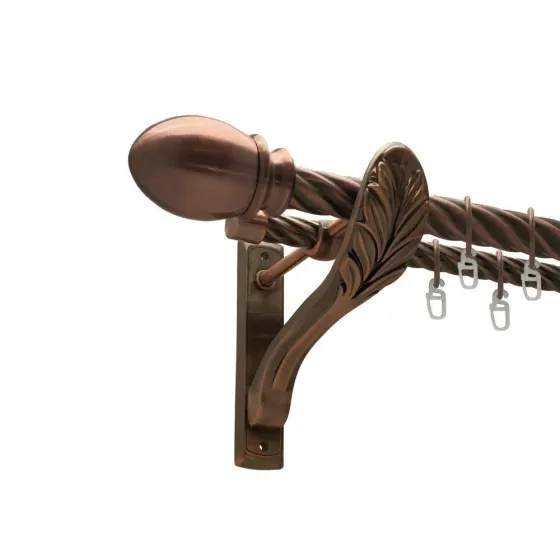 Карниз Orvit Белуно металевий дворядний ретро скручена труба кільце металеве Мідь 25\19 мм 200 см Львов