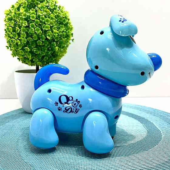Собачка інтерактивна Limo Toy їздить світиться махає головою та хвостом Блакитна (EM 070 A) Чернігів