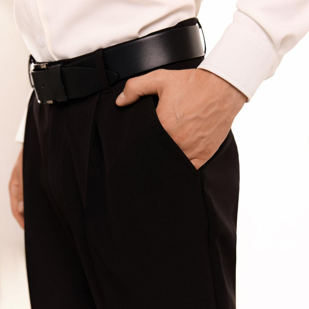 Чорні чоловічі штани смарт-кежуал зі стрілками Pobedov Legend. Повсякденний чоловічий одяг Київ - фото 7