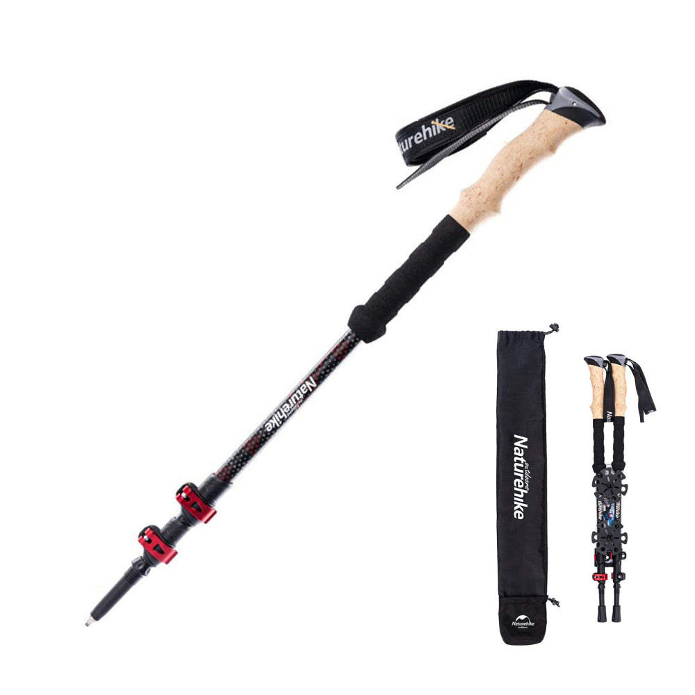 Треккинговые палки Naturehike NH20DS003, 135 см, черный/красный Киев - изображение 1