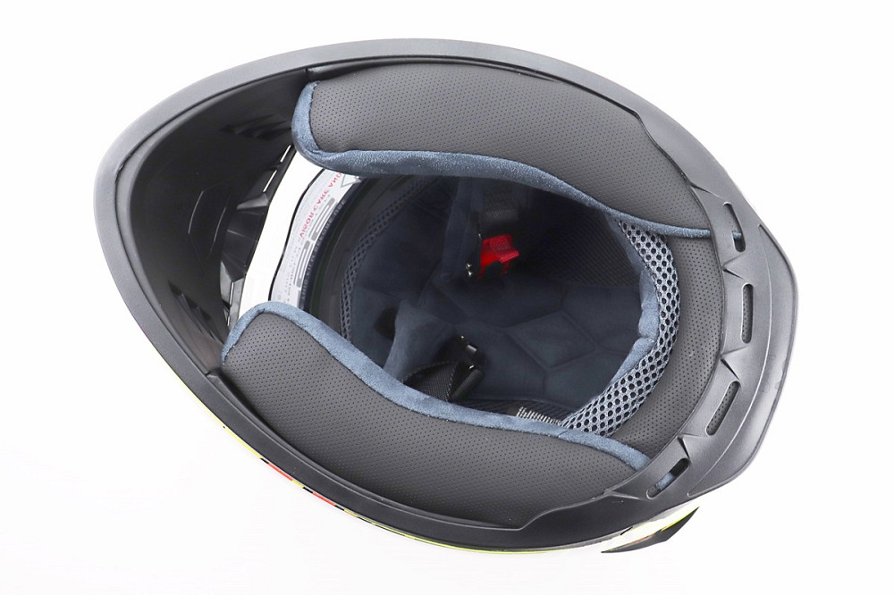 Шолом інтеграл, закритий (сертифікація DOT)+відкидні окуляри BLD-М61 M (57-58см), ЧОРНО-ЧЕРВОНИЙ (флуоресцентний) Київ - фото 7