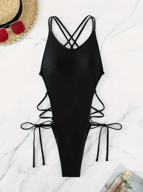 Купальник жіночий суцільний Чорний S Харків - фото 2