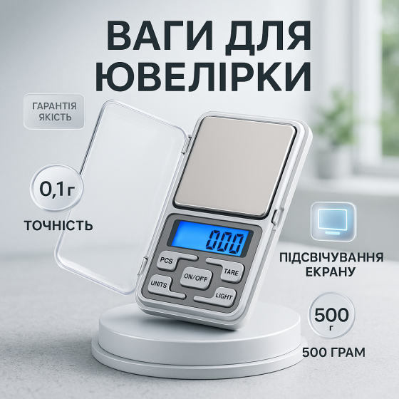 Весы ювелирные карманные Pocket Scale MH-500 0.1 - 500 г OH-39 Львов