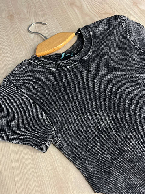 Сукня жіноча MMC 240032 середньої довжини футболкою варена тай-дай в рубчик, чорний, one size Київ - фото 4