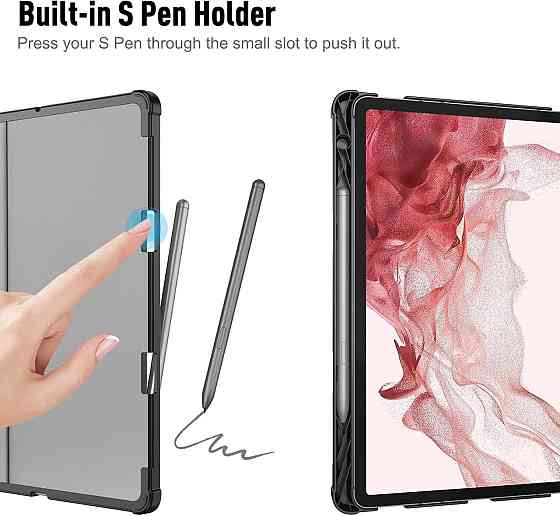 Протиударний чохол-книжка з клавіатурою на Samsung Galaxy Tab S7 FE+/S7+/S8+ 12.4" Дніпро