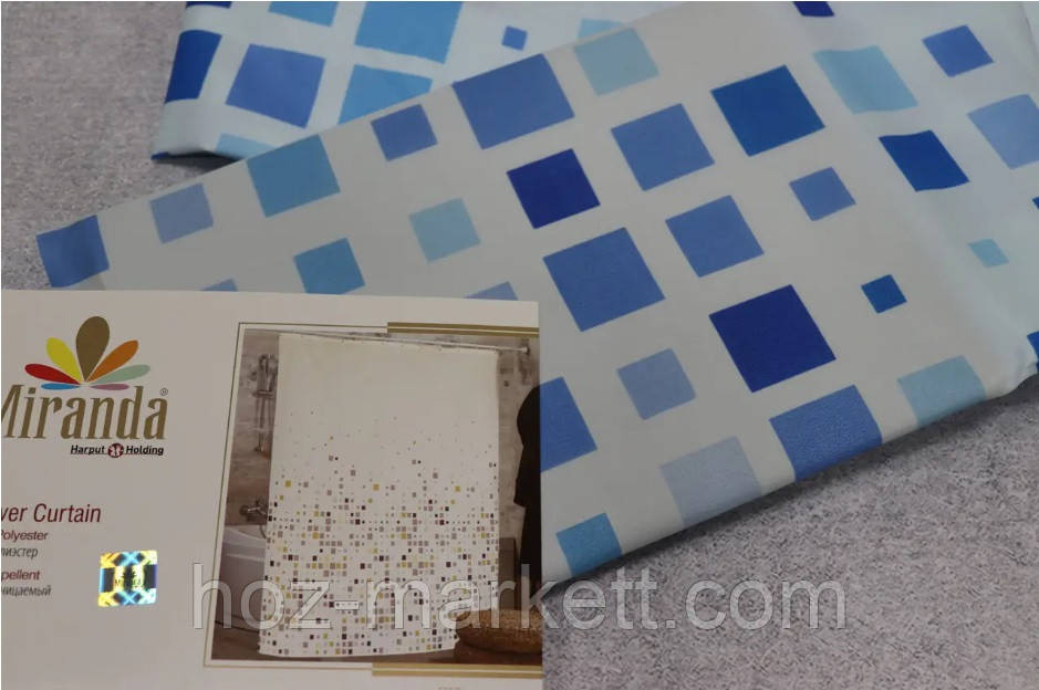 Штора у ванну Міранда Efes 180 х 200 см блакитна Харків - фото 4