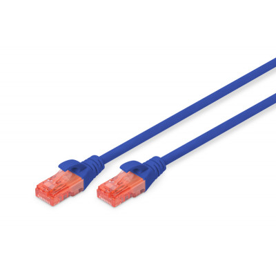 Патч-корд 0.5м, CAT 6 UTP, AWG 26/7, Cu, LSZH, blue Digitus (DK-1617-005/B) Винница - изображение 1