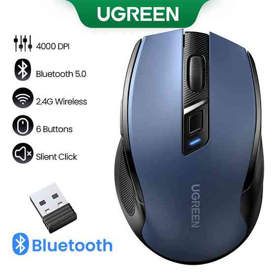 Маніпулятор миша бездротова UGREEN MU006 Ergonomic Wireless Mouse Blue Одеса