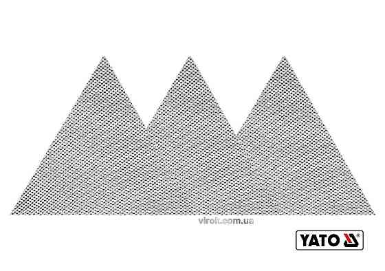 Сітка абразивна, тверда, трикутна, на липучці, до шліфмашини YATO : G80, l= 280 мм, 3 шт (DW) Одесса