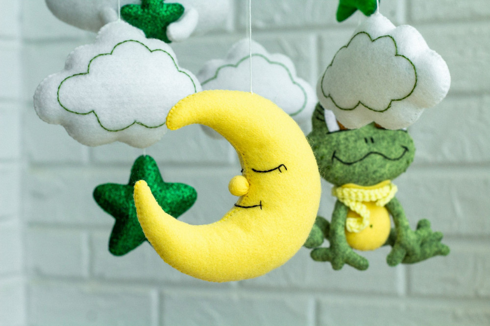 Дитячий музичний мобіль на ліжечко для немовлят WooolyWool «Жабеня» з 35 мелодіями Київ - фото 8