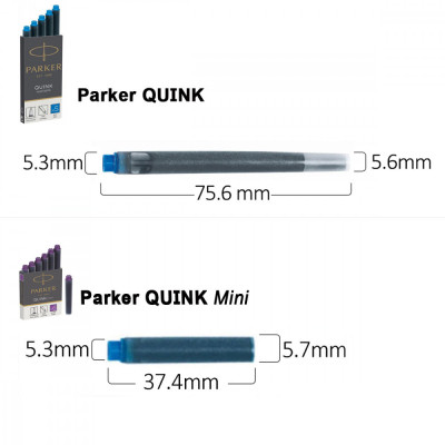 Чорнило для пір'яних ручок Parker Картриджі Quink Mini /6шт чорний (11 510BK) Вінниця - фото 2