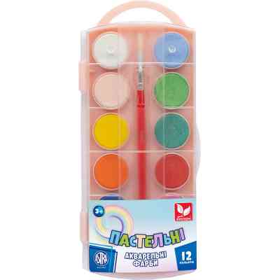 Акварельные краски Школярик Пастельные 12 цветов (302122001-UA) Винница
