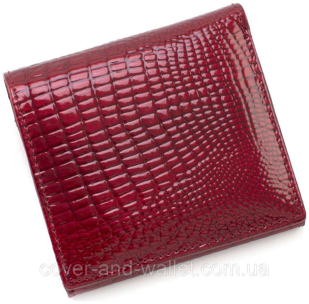 Червоний лаковий жіночий гаманець маленького розміру з монетницею ST AE 219 Київ - фото 2