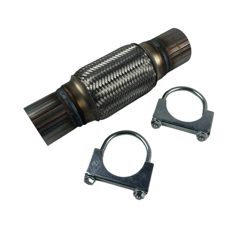 Гофра 55х150x250 кріплення під хомут у зборі AGK глушника Мукачево - фото 1