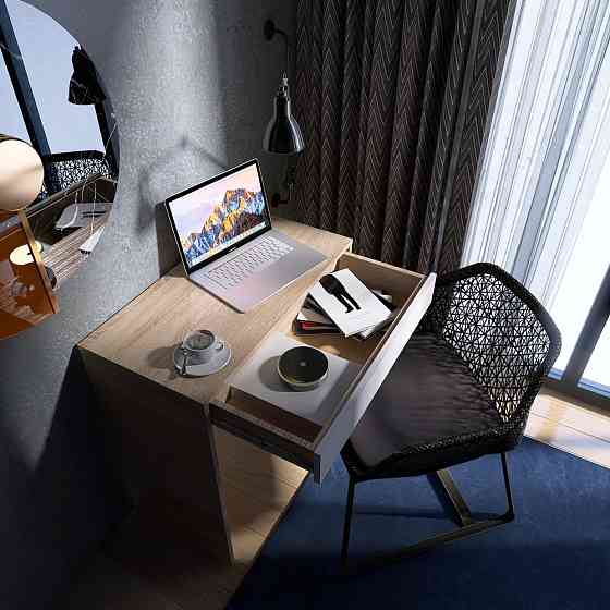 Стіл письмовий Міні з висувною шухлядою Еверест Сіті-750 75,2х38х74,6 см Дуб сонома/Білий (DTM-071106) Львів