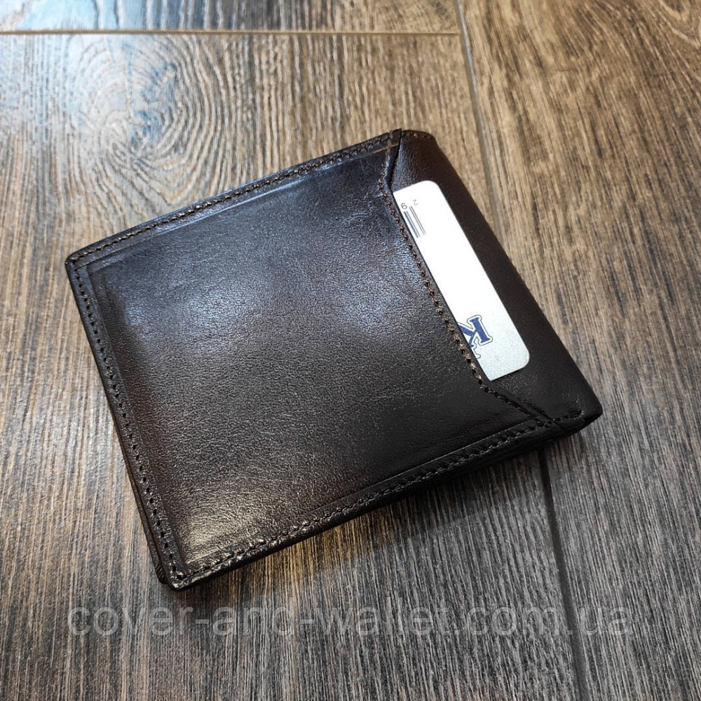 Тонкий маленький чоловічий гаманець із натуральної шкіри Marco Coverna Київ - фото 4