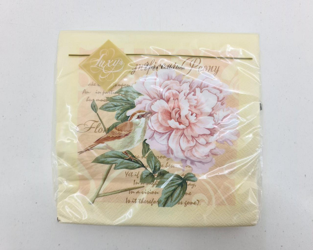 Бумажная салфетка цветочной тематики (ЗЗхЗЗ, 20шт) Luxy  Обольстительный пион (2071) (1 пачка) Харьков - изображение 4