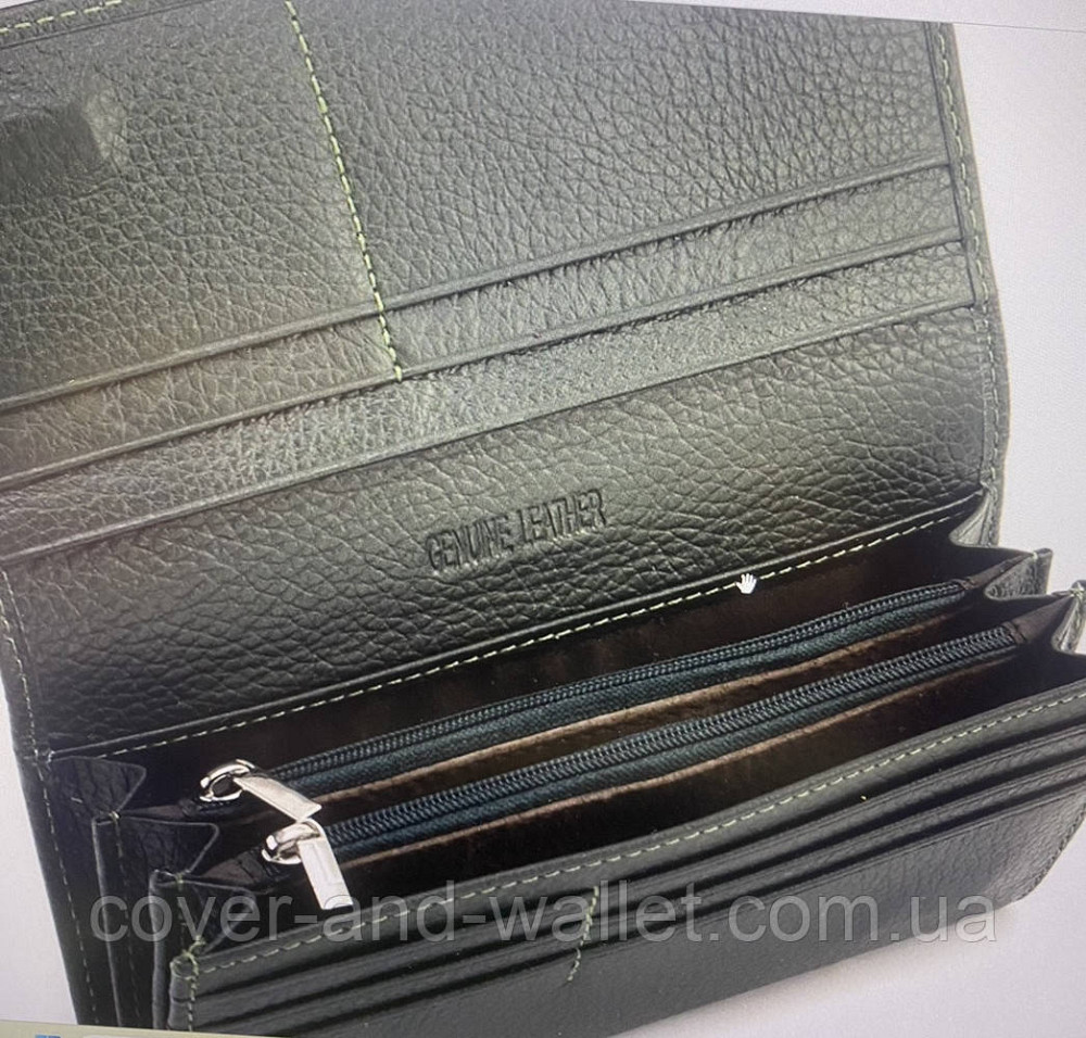 Зеленый женский кожаный кошелёк среднего размера на магнитной застежки ST 634-1B Киев - изображение 2